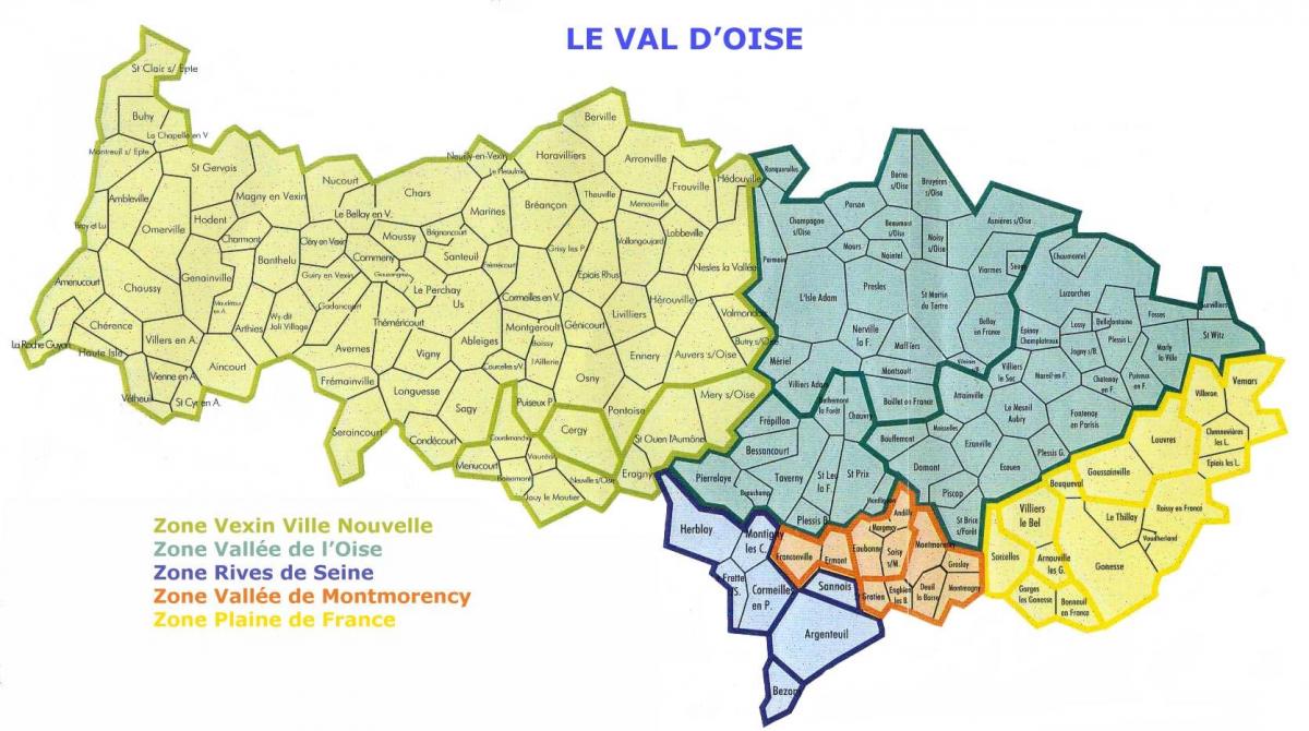 Zemljevid Val-d'Oise