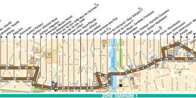 Zemljevid avtobus Parizu skladu 95