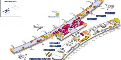 Zemljevid CDG letališki terminal 2E