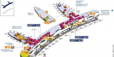 Zemljevid CDG letališki terminal 2F