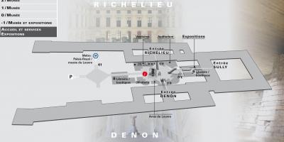 Zemljevid Louvre Muzeja Ravni -2