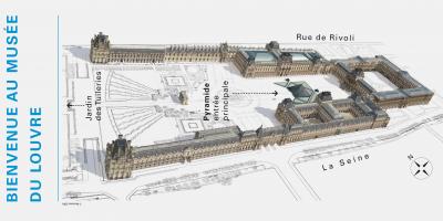 Zemljevid Muzej Louvre