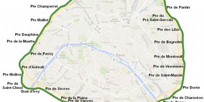 Zemljevid Mestnih vrat v Parizu