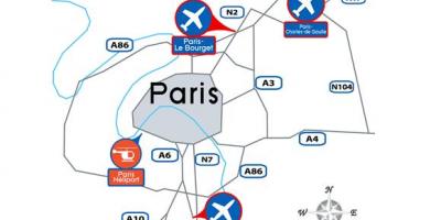 Zemljevid Pariza letališče