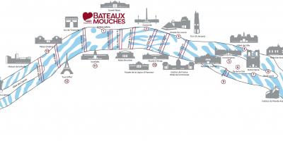 Zemljevid Pariza letenje čolni