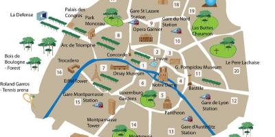 Zemljevid Pariza turističnih