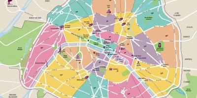 Zemljevid Pariza zanimivosti