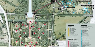 Zemljevid Vrtovi v Versaillesu